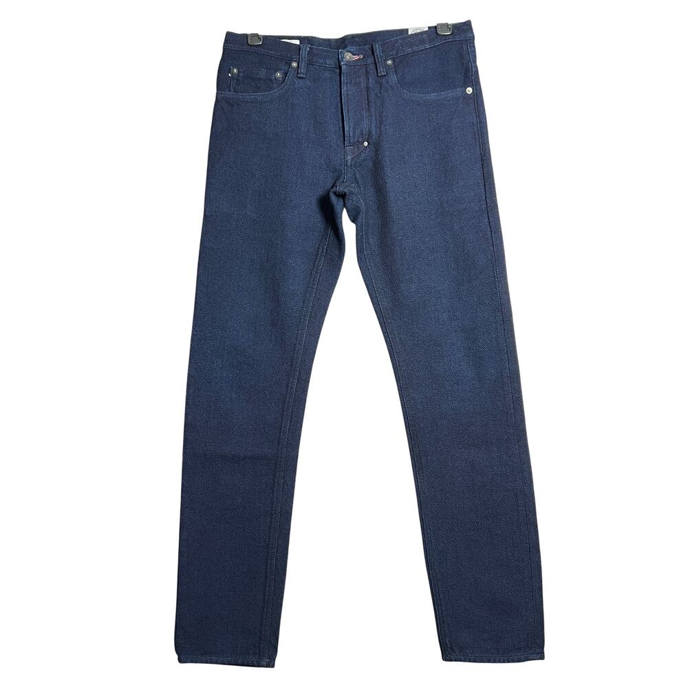 IMjiT 35020 806 Selvedge Jeans SIZE 32x34 Indigo Dobby Button Fly Italy Unique